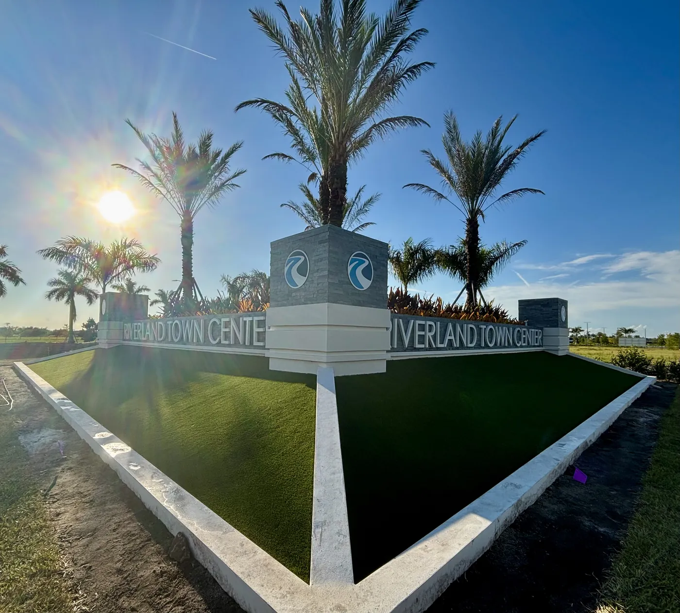 Commercial synthetic turf landscaping project