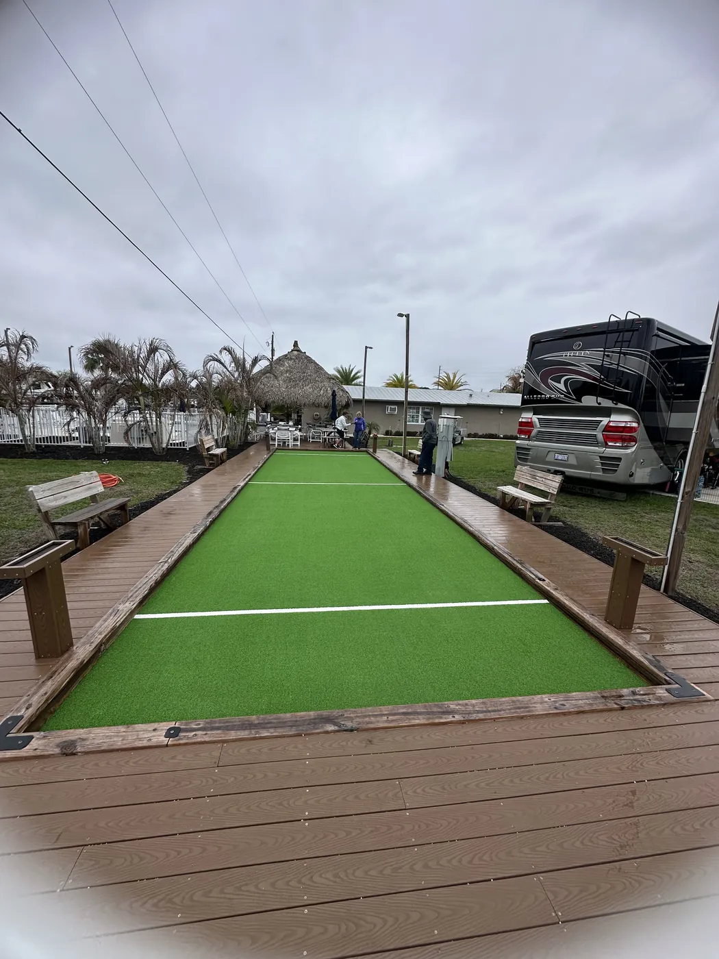 Sports field finished with artificial turf